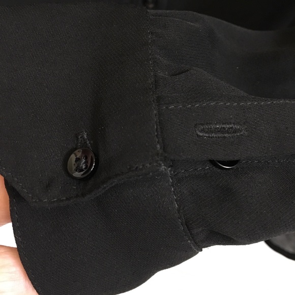 Joe’s black chiffon blouse beads shoulders - M - Picture 7 of 8